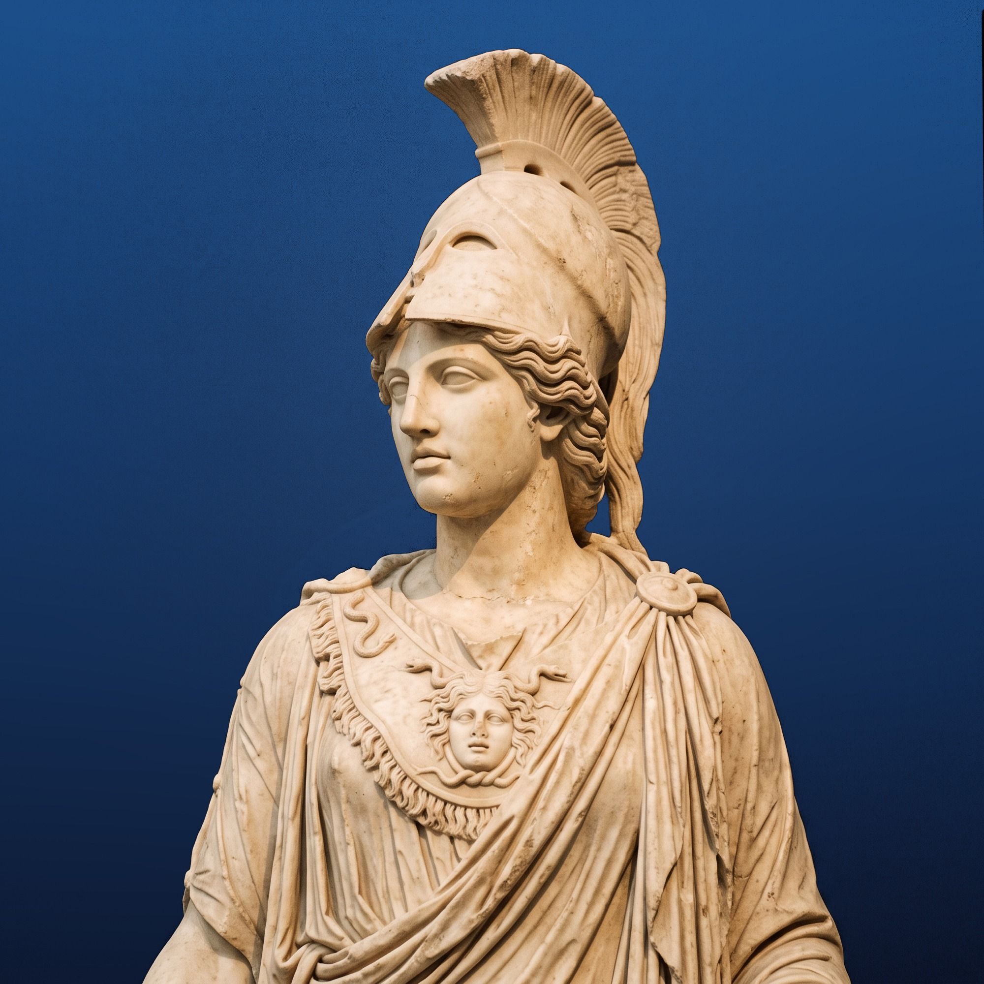 Buste antique d’Athéna en marbre